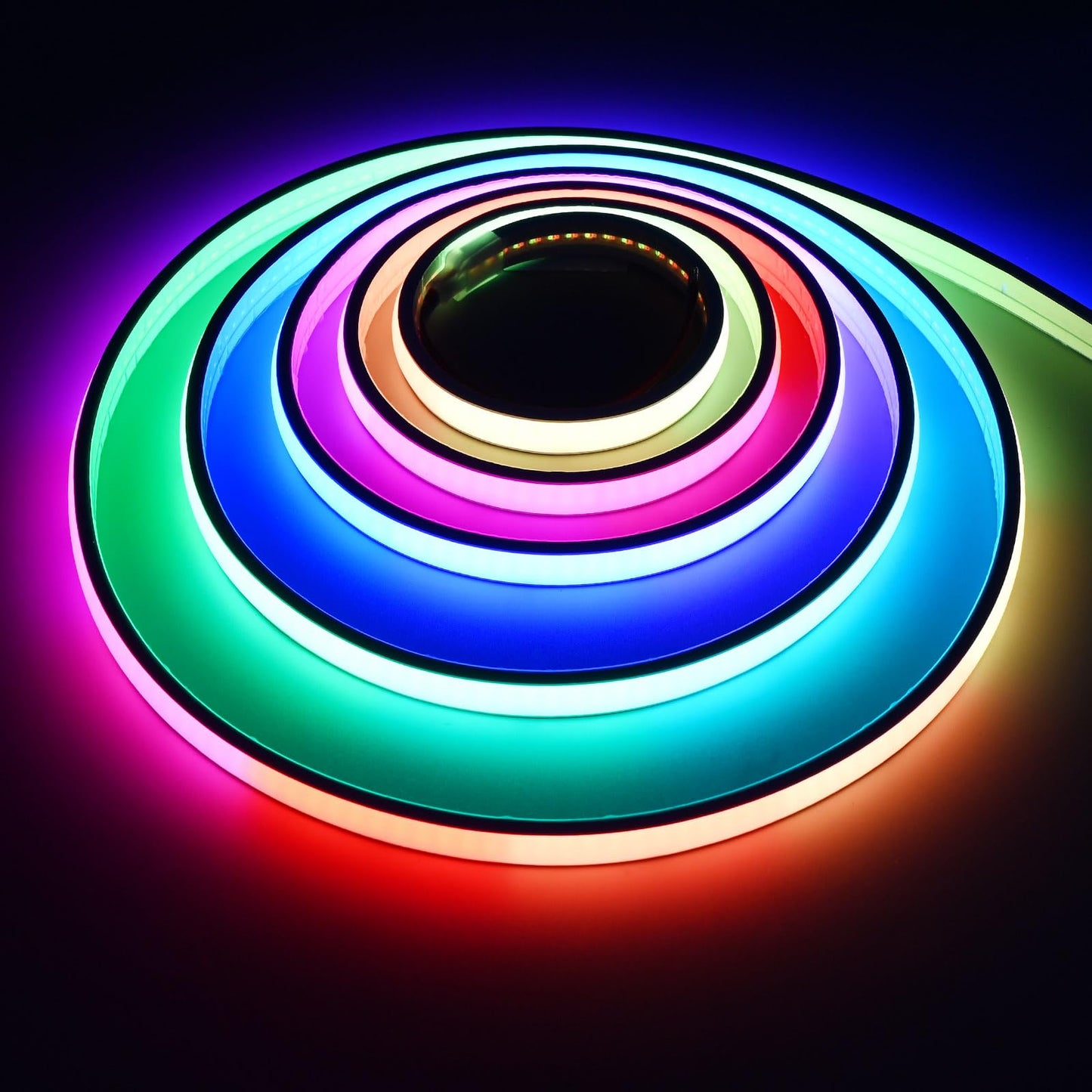 GOMING 24V 32.8ft/10M WS2811 Neon RGB COB LED Strip Light Addressable IP67 Waterproof 576 LEDs/M 16W/M Uniform Glow Self-Adhesive LED Tape for DIY