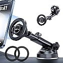 pop-tech for Magsafe Car Mount, Windshield Ultra Magnetic Phone Holder for Car, Dashboard Adjustable Military Suction Cup Phone Mount for iPhone 16