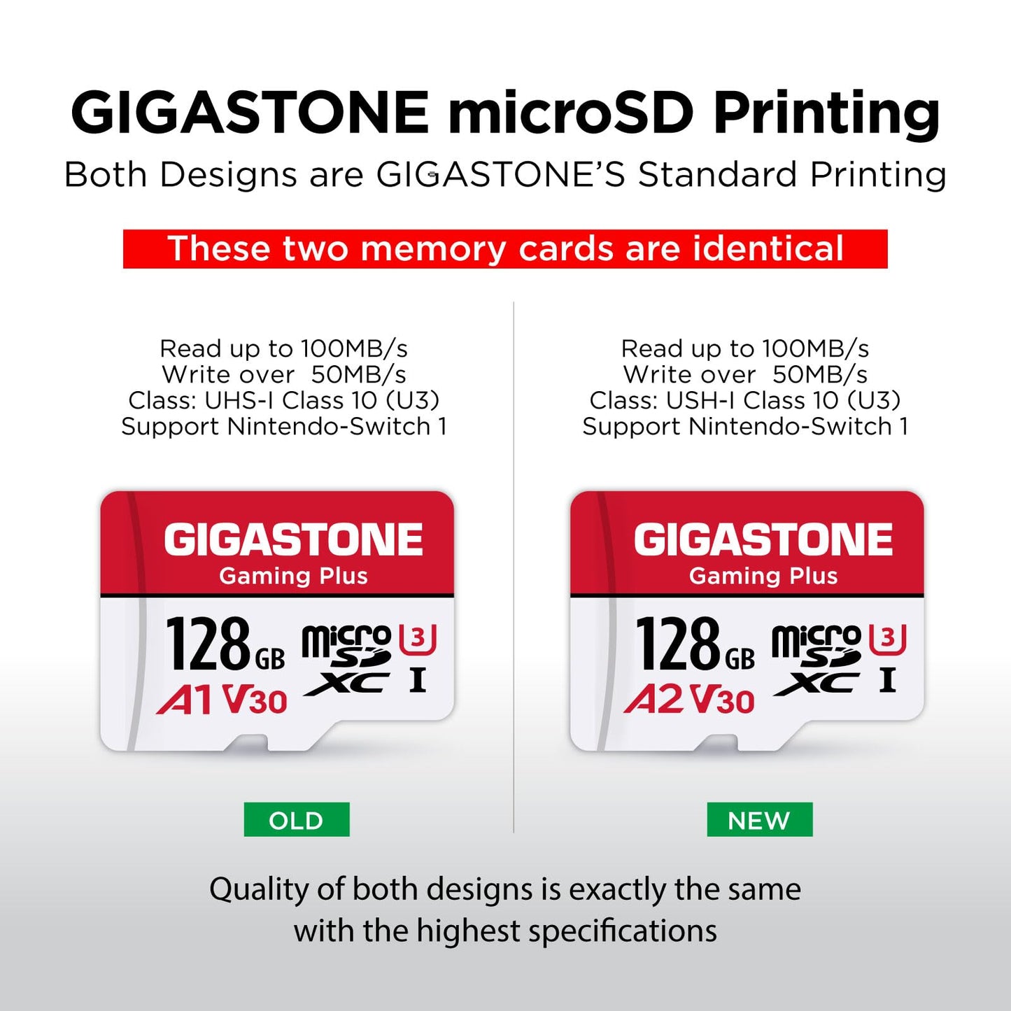 [Gigastone] 128GB Micro SD Card, Gaming Plus, MicroSDXC Memory Card for Nintendo-Switch 1, Wyze, GoPro, Dash Cam, Security Camera, 4K Video Recording
