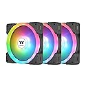 Thermaltake SWAFAN EX 12 ARGB PC Cooling Fan, 3-Fan pcak, 500~2000 RPM, Magnetic Connection, Reversable Blades, sync with MB RGB Software