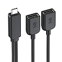 Cable Matters USB-C Male to Dual USBA Female Splitter 1 in 2 Out - 1ft, USBC to USB Splitter Hub with 480Mbps Data Transfer, BC 1.2 Charging Support