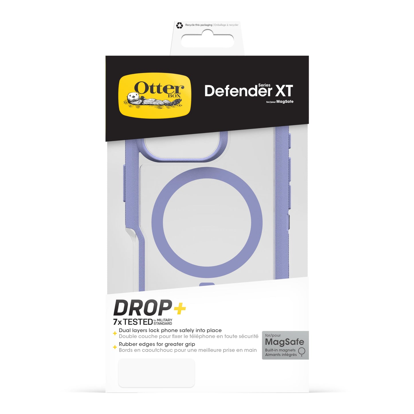 OtterBox Defender XT Clear iPhone 16 Pro Case, Lavender Haze - Clear/Purple US Military MIL Standard