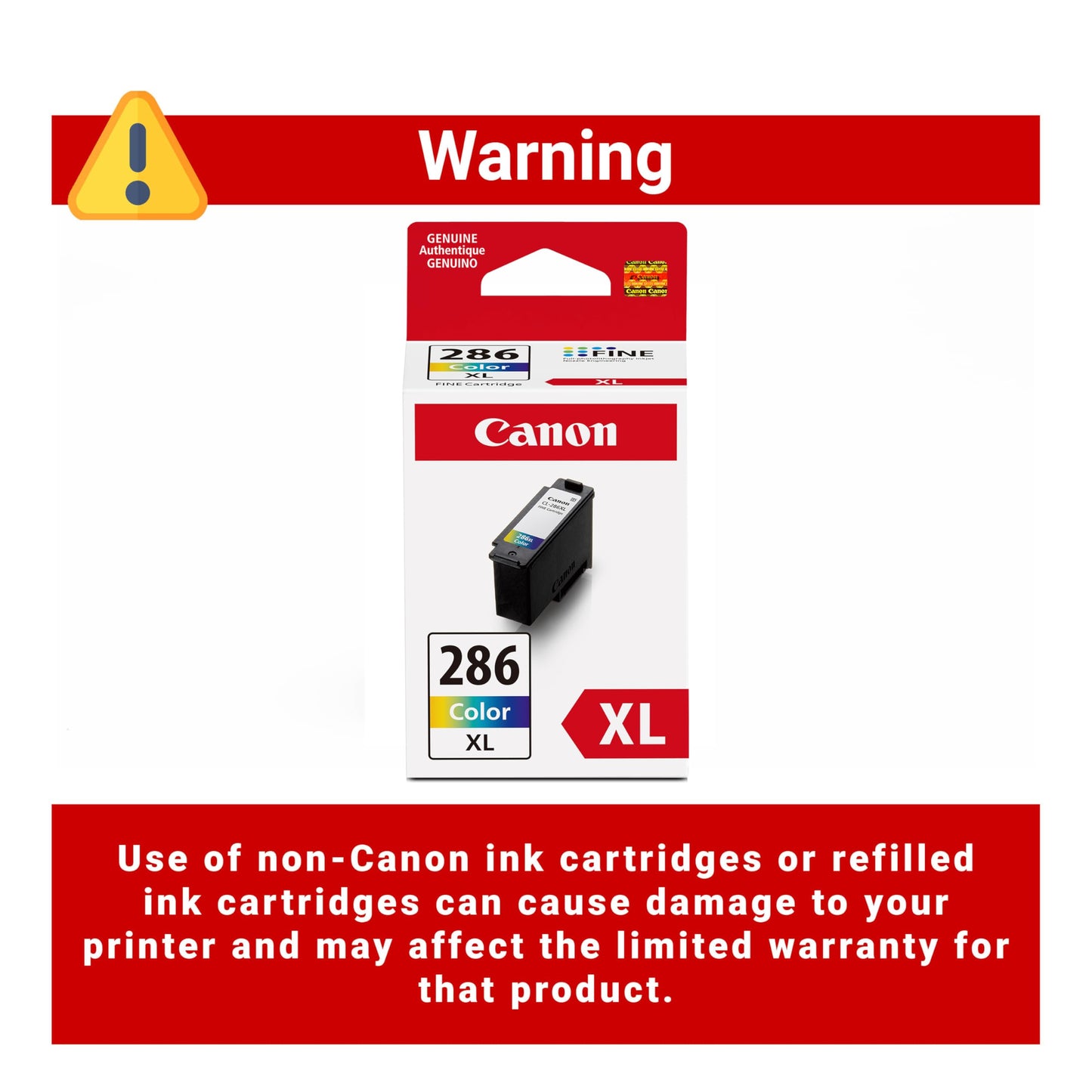 Canon CL-286 XL Genuine Color Ink Cartridge, Compatible with TR7820, TS7720/7722