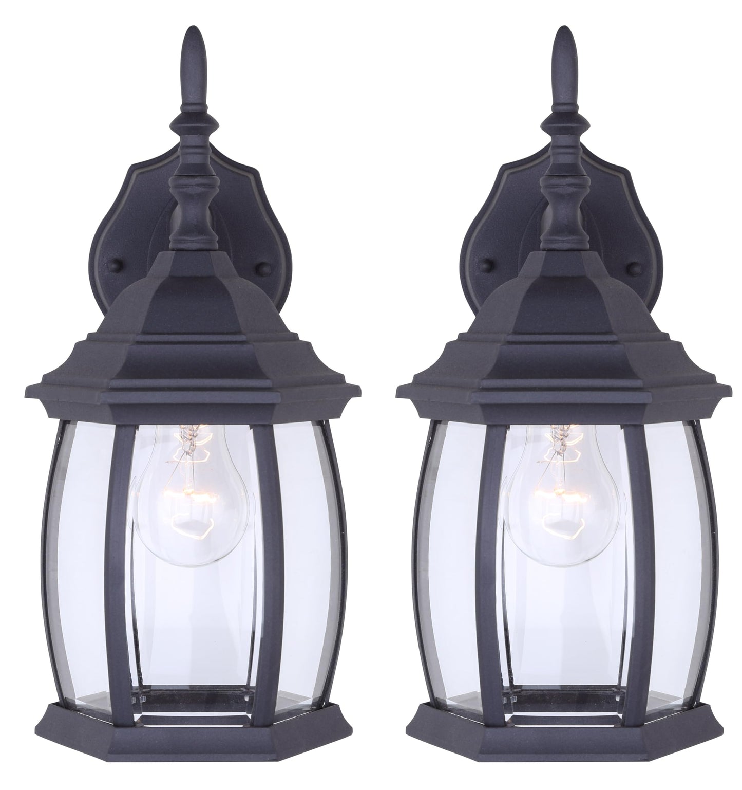 Canarm IOL73TBK Outdoor Lantern Twin Pack, Black