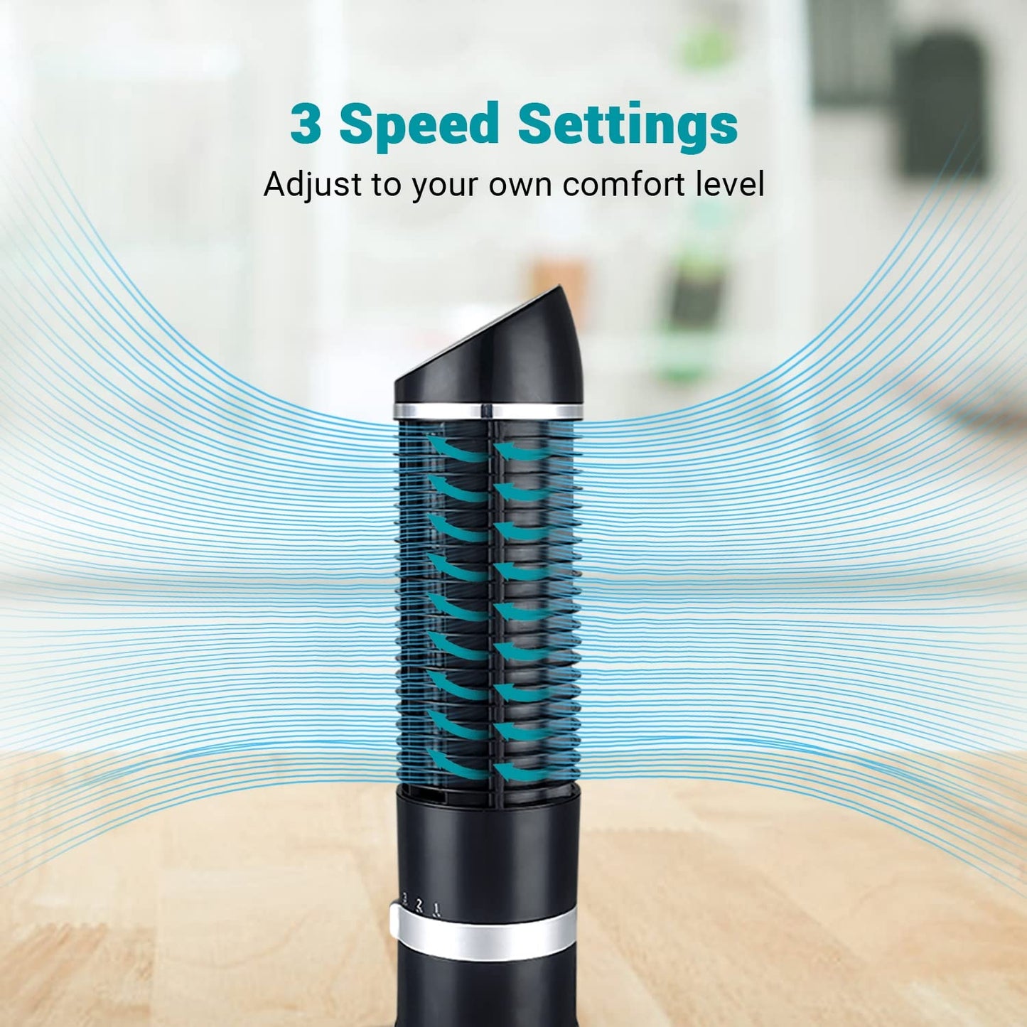 DR.PREPARE Oscillating Tower Fan, Desk Table Fan with 3 Speeds, Quiet Cooling, 60° Oscillation, 16 Inch Personal Small Bladeless for Bedroom Home