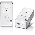 TRENDnet Powerline 1300 AV2 Adapter with Built-in Outlet Adapter Kit, Includes 2 x TPL-423E Adapters, IEEE 1905.1 & IEEE 1901, Gigabit Port, Range Up