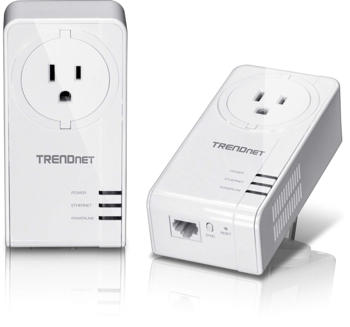 TRENDnet Powerline 1300 AV2 Adapter with Built-in Outlet Adapter Kit, Includes 2 x TPL-423E Adapters, IEEE 1905.1 & IEEE 1901, Gigabit Port, Range Up