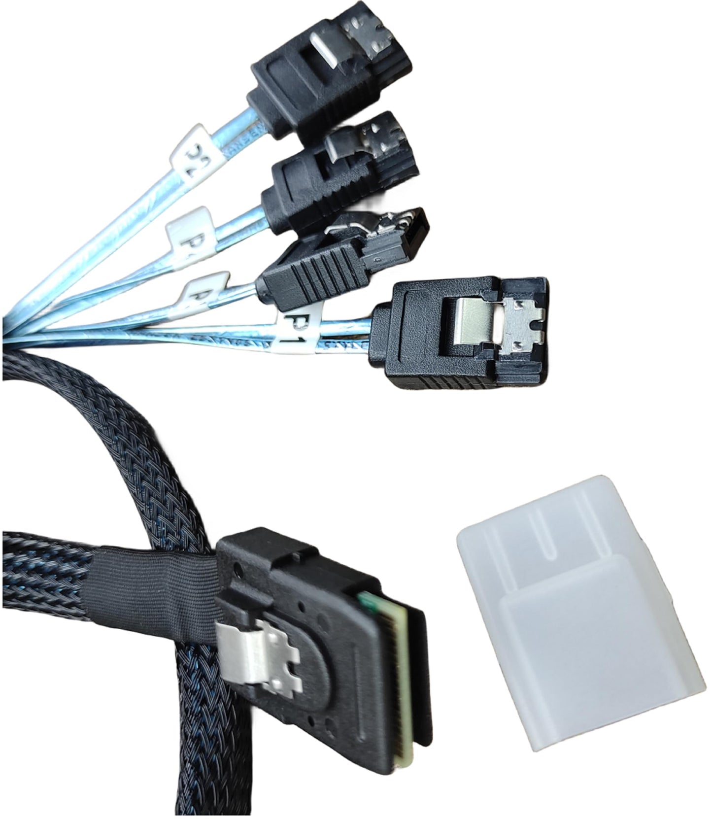 SVNXINGTII 2-Pack 1M SFF-8087 to 4x SATA Cable, 24Gbps, Internal Mini SAS to SATA Data Transfer