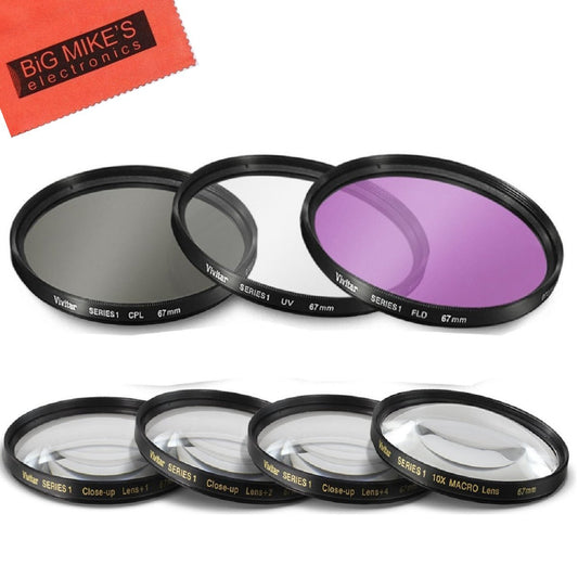 67mm 7PC Filter Set for Canon Rebel T6i, T6s, T7i, EOS 80D, EOS 77D Cameras with Canon EF-S 18-135mm is STM Lens - Includes 3 PC Filter Kit