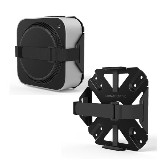 HumanCentric Mount Compatible with 2024 Mac mini, Custom Mount Adapter for Wall, Rack, Under Desk, Behind Monitor, 75x75mm and 100x100mm VESA