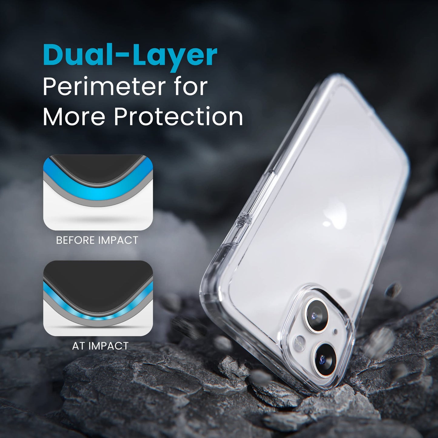 Speck Clear iPhone 14 & iPhone 13 Case - Drop Protection, Scratch Resistant & Anti-Yellowing Dual Layer Case for iPhone 14 & iPhone 13 Case for 6.1