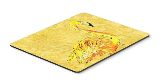 Caroline's Treasures 8872MP Flamingo on Yellow Mouse Pad, Hot Pad or Trivet for Home Office Gaming Working Computers Laptop Mouse Mat,Washable Large