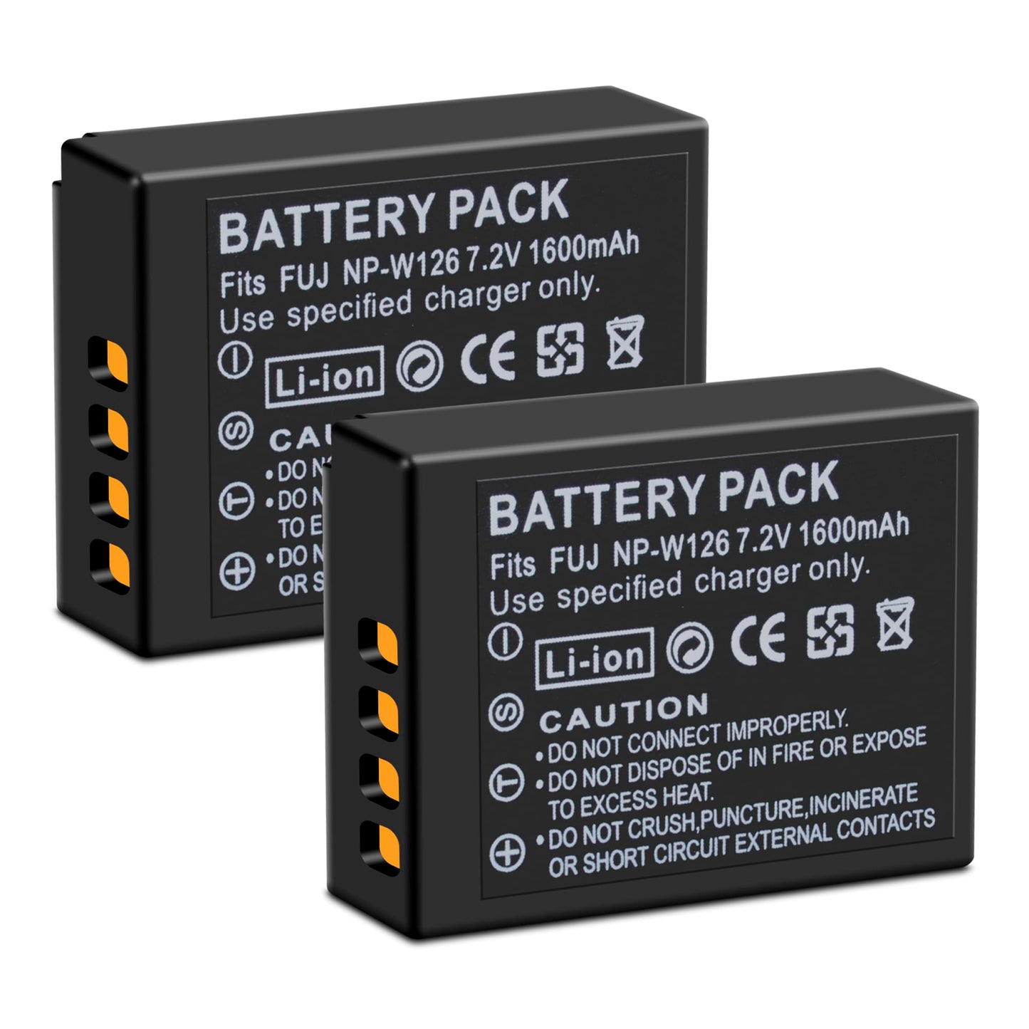 SUGUBU 2-Pack NP-W126/NP-W126S Battery(1600mAh) for Fujifilm X-T100 X-T200 X100F X100V X-S10 X-A3 X-A X-A10 X-E2S X-E3 X-E4 X-H1 X-M1 X-Pro2 X-Pro3