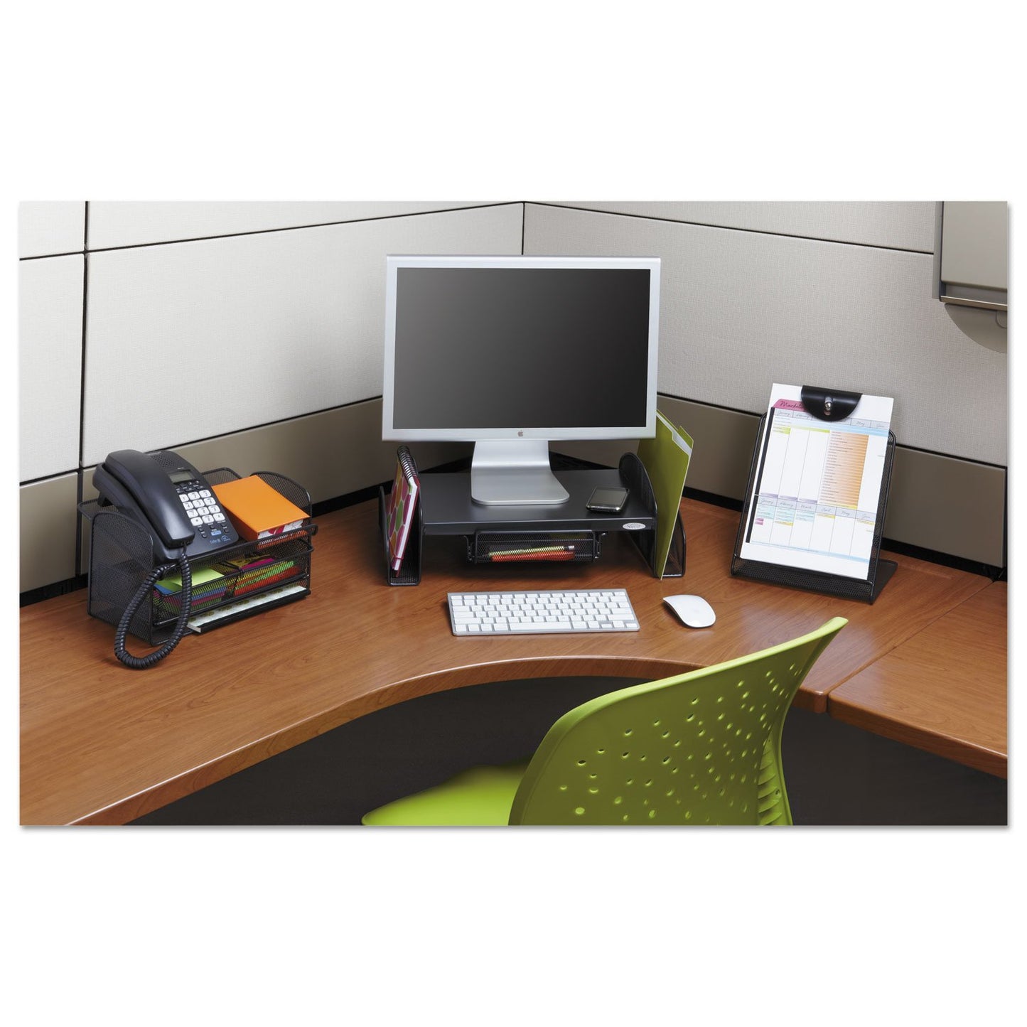 Safco 3603BL Wood Desk Riser, Optimize Supplies and Monitor Heights, Organize Desk and Tables, 8.25 Inch Riser, Black