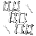 Wdwlbsm Double Antenna Mast Clamp V Jaw Block 5.5" Bolts & 3 Setup Options, Anti-Rust Heavy Duty Pole to Pole Mounting Kit Bracket Holder for Ham, CB