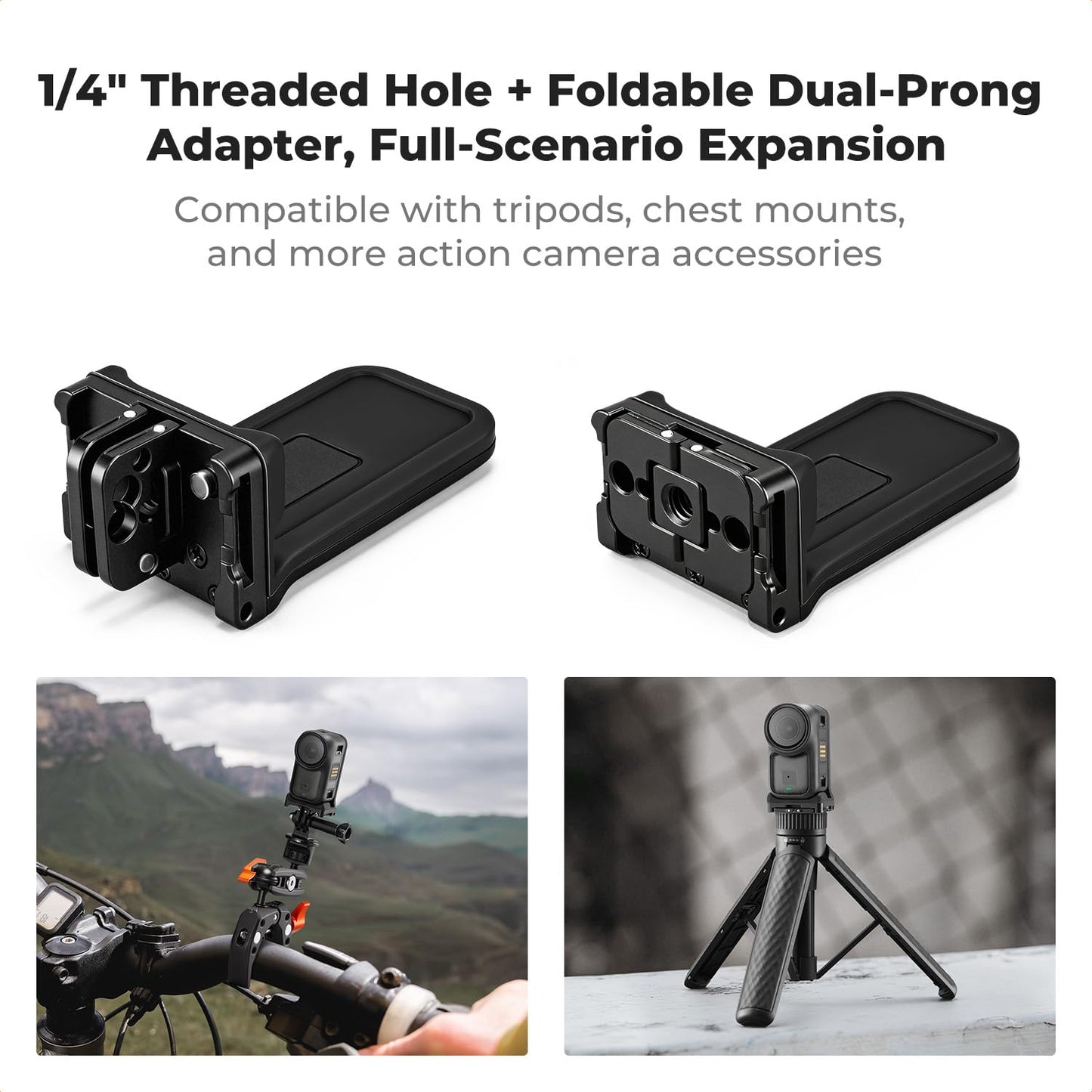 K&F CONCEPT Magnetic Vertical Shoot Adapter Compatible with DJI Osmo Nano/Xtra Atto, Strong Magnet Base Mount with Foldable Dual Claw, 1/4" Screw