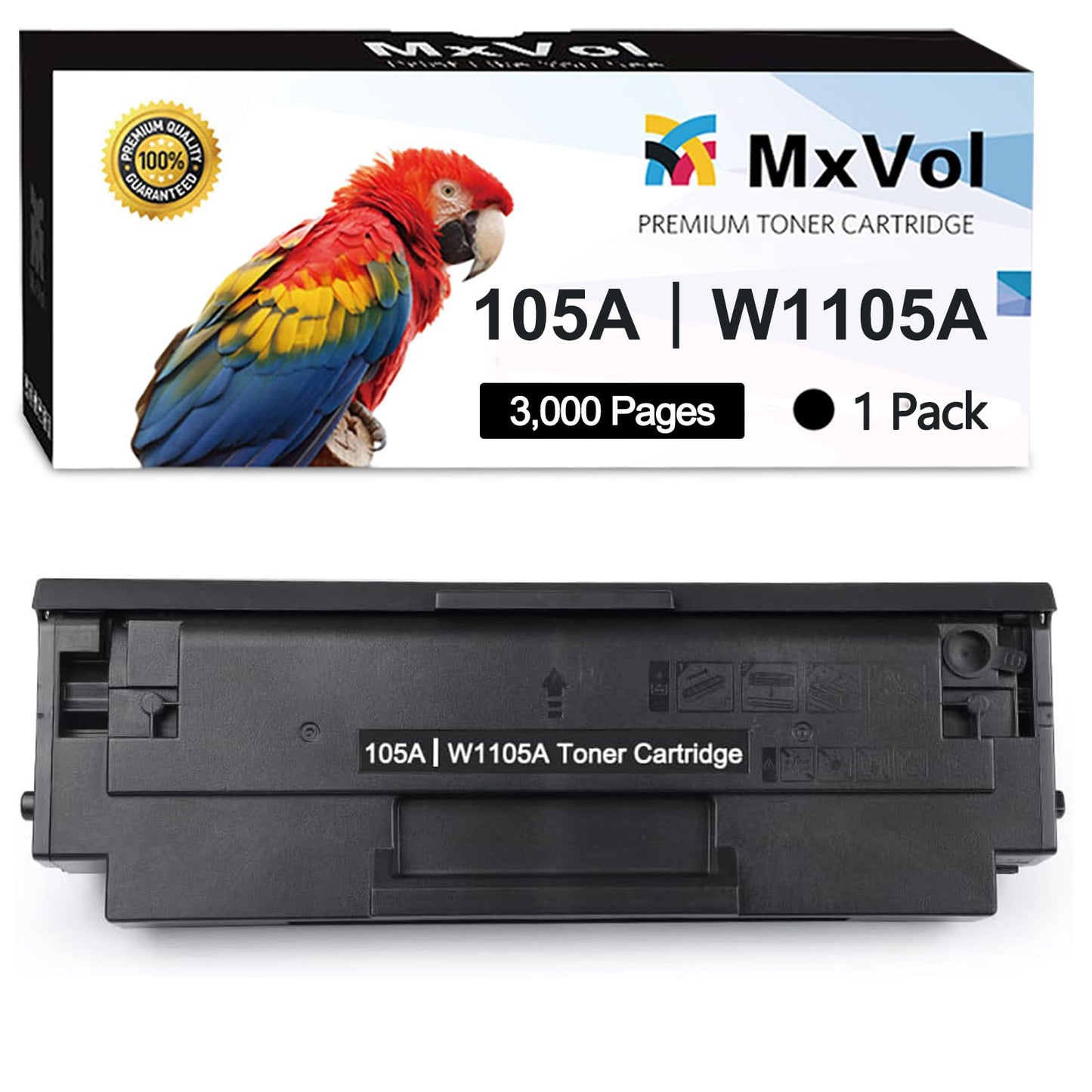MxVol 105A W1105A Black Toner Cartridge Replacement for HP 105A 105 W1105A use for HP MFP 135A 135W 135FNW 135AG137FNW 137FWG 107A 107W 107R Printer