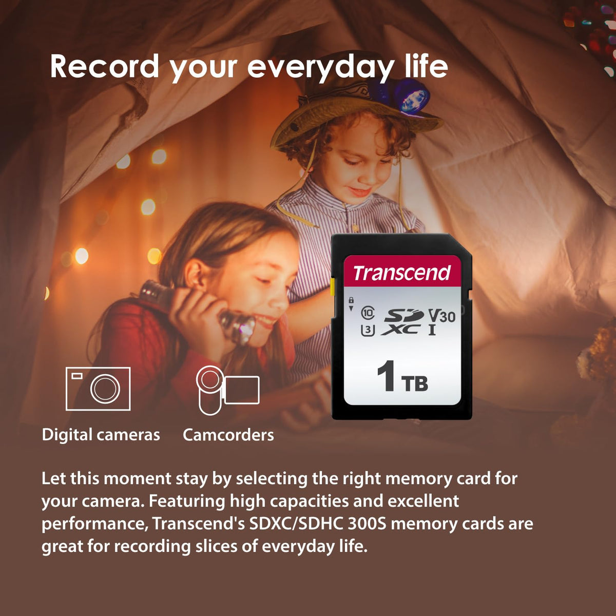 Transcend 16GB SDC300S SD UHS-I SDHC Memory Card, 95MB/s, U1, C10