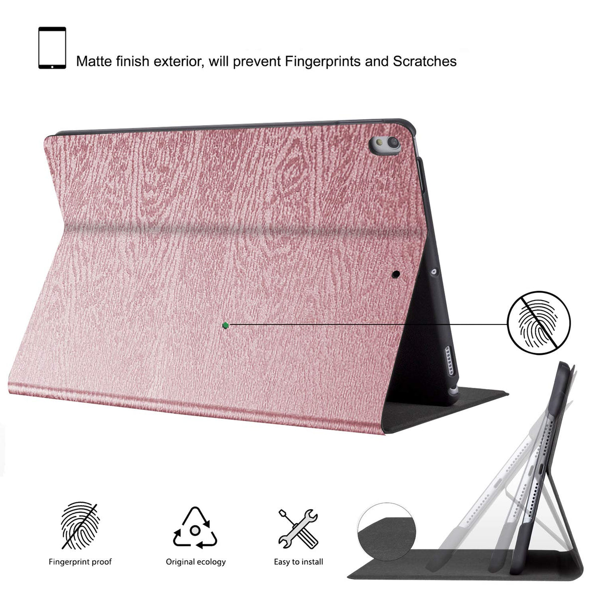 DuraSafe Cases for iPad PRO 9.7 Inch 2016 [ PRO 9.7 2016 ] A1673 A1674 A1675 MLMP2LL/A MM172LL/A MLMN2LL/A MLMW2LL/A Tree Texture Folio Smart Cover