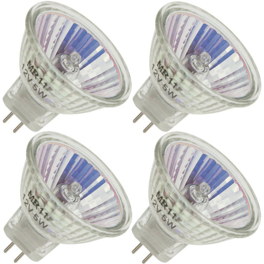 Industrial Performance JCR/M 12V 5W, 5 Watt, MR11, Bi-Pin (G4) Base Light Bulb (4 Bulbs)