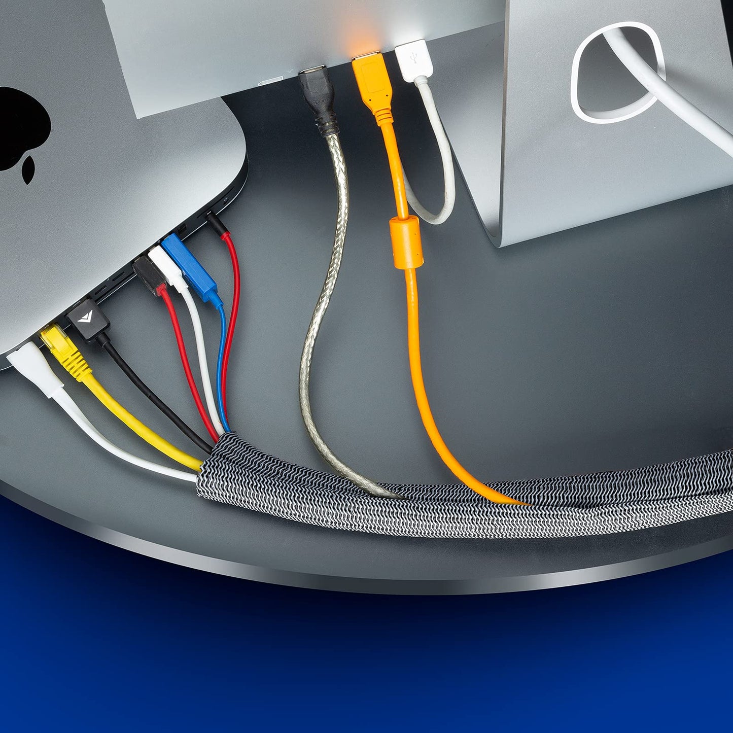 Cable Management Wire Loom 10ft -1/2 inch, Cable Sleeve Split Tubing, Cord Covers for Wires on Floor, Cord Protectors from Pets Chewing Cables, Black
