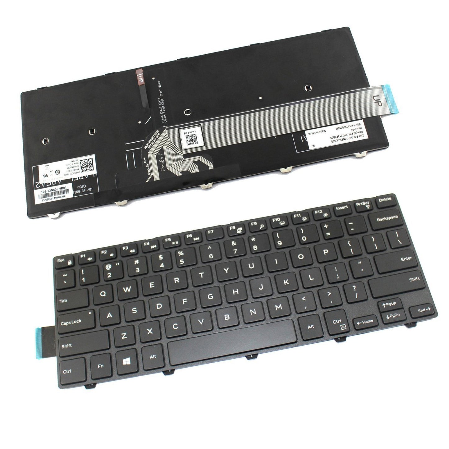 New US Black Backlit Keyboard (with Frame) Replacement for Dell PK1313P3B00 21H9J MP-13N6 MP-13N63USJ698 021H9J V147125BS1 Light Backlight