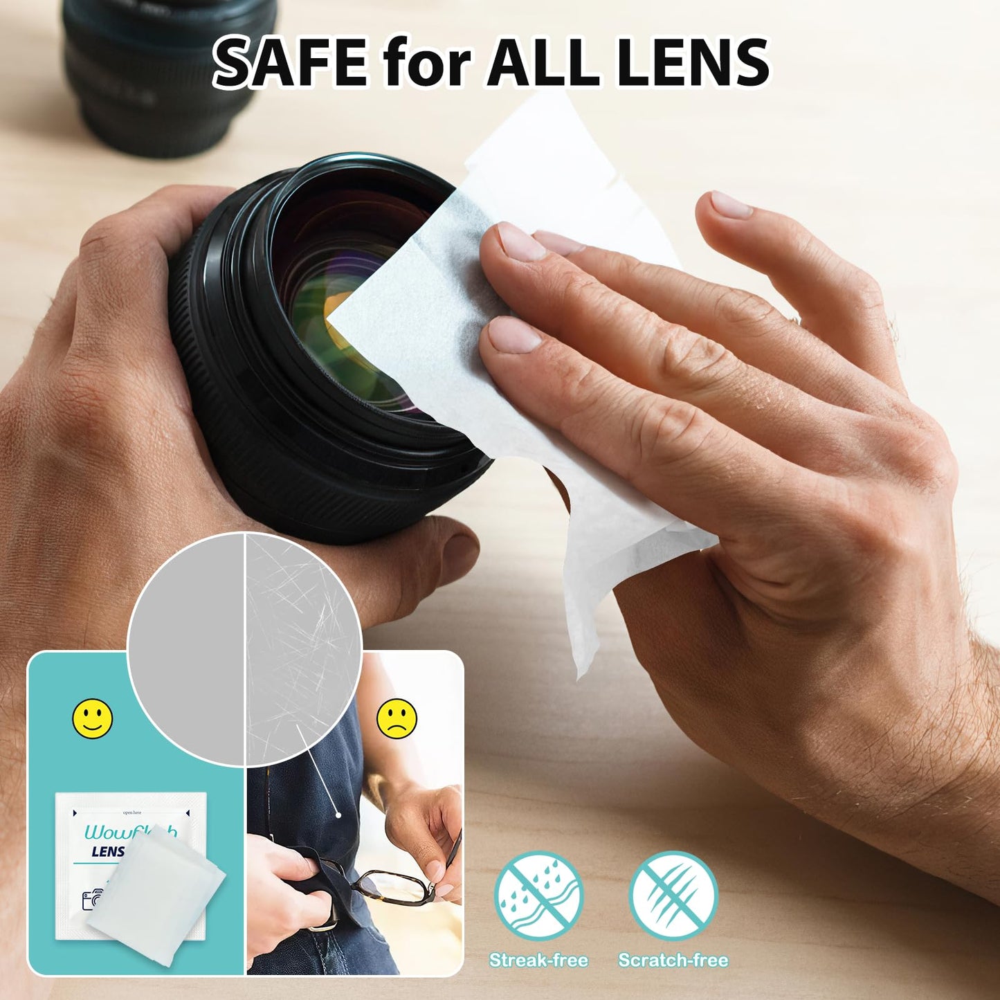 600 Count Lens Wipes for Eyeglasses, Eyeglass Lens Cleaning Wipes Pre-moistened Individually Wrapped Sracth-Free Streak-Free Eye Glasses Cleaner Wipes