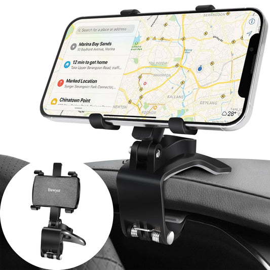 Bawyot Car Phone Holder Dashboard Phone Mount 360 Degree Rotation Multifunctional Clip Design Car Universal Phone Mount Compatible with 4-7 inch