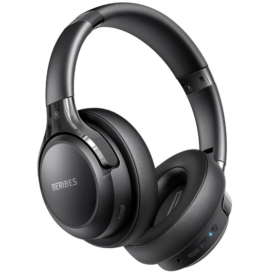 BERIBES Bluetooth Headphones Over Ear, 65H Playtime and 6 EQ Music Modes Wireless Headphones with Microphone, HiFi Stereo Foldable Lightweight