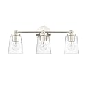 ML Lighting | Lauryn Collection | 22003-PN | 3 Light Vanity in Polished Nickel Finish with Clear Seeded Glass Shade | Versatile Design That adds