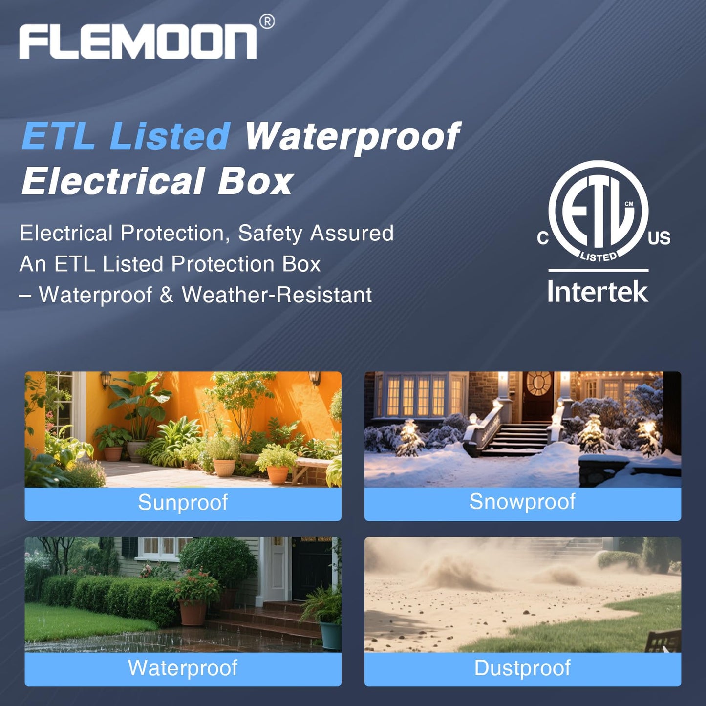 Flemoon [3 Pack] Outdoor Extension Cord Safety Cover with Waterproof Seal, Weatherproof Electrical Connection Box to Protect Outdoor Outlet, Plug