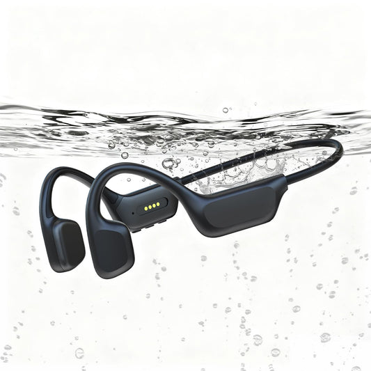 MARLALL Pearl Finish Swimming Headphones, IPX8 Waterproof Bone Conduction Headphones with Built-in MP3, Open Earphones Underwater Swim Earbuds…