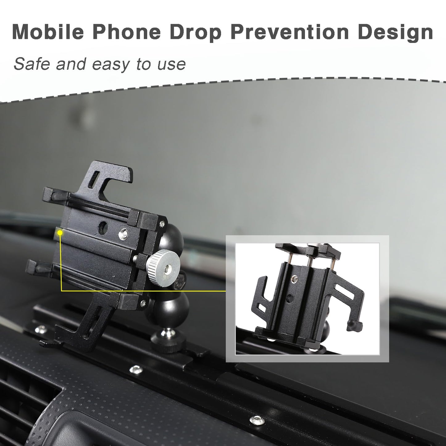 LLKUANG Car Instrument Panel Track Mobile Phone Holder Trim for Toyota FJ Cruiser 2007-2021 Central Control Air Vent Multifunctional Mobile Phone