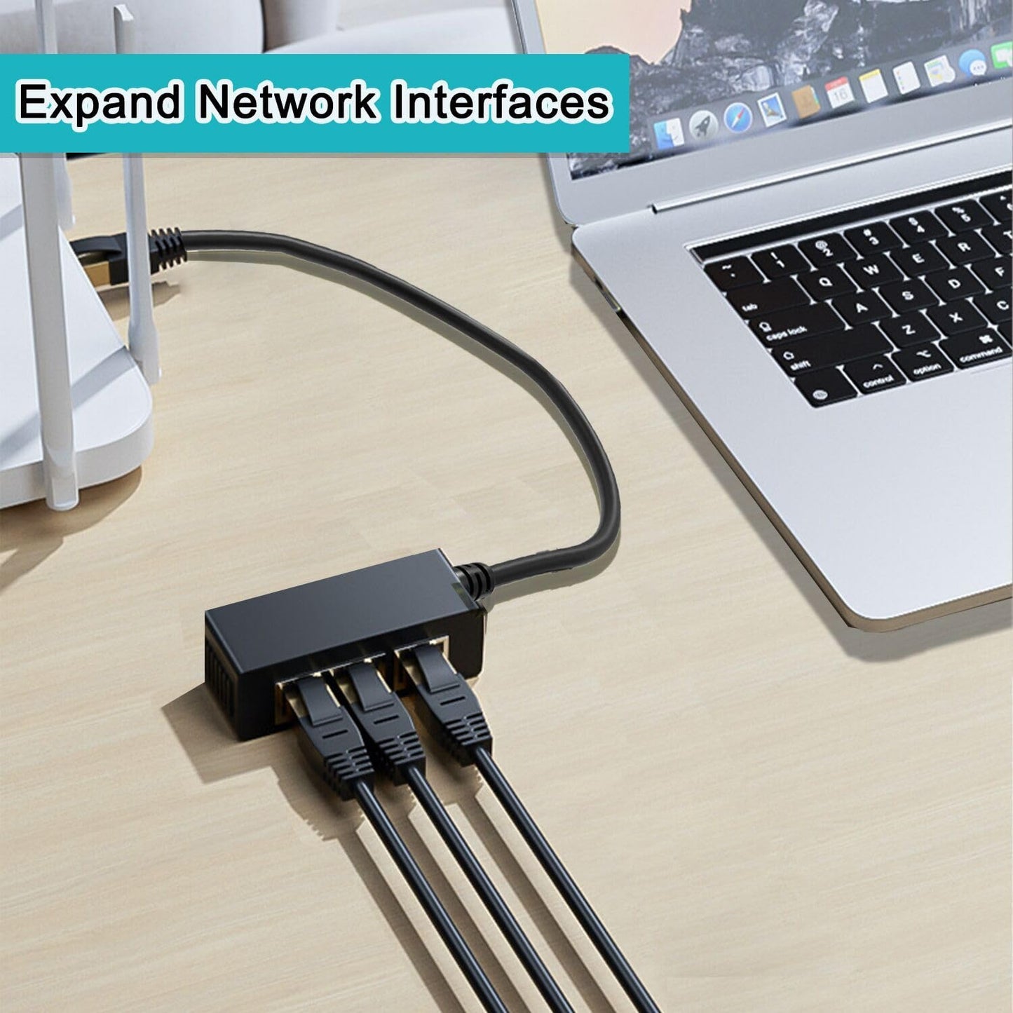 Ankky RJ45 Ethernet Splitter 1 to 3, Gigabit Ethernet Switch, Starlink Network Adapter for RJ45 Splitter for Cat5/5e/6/7/8 Cable, Network Extender