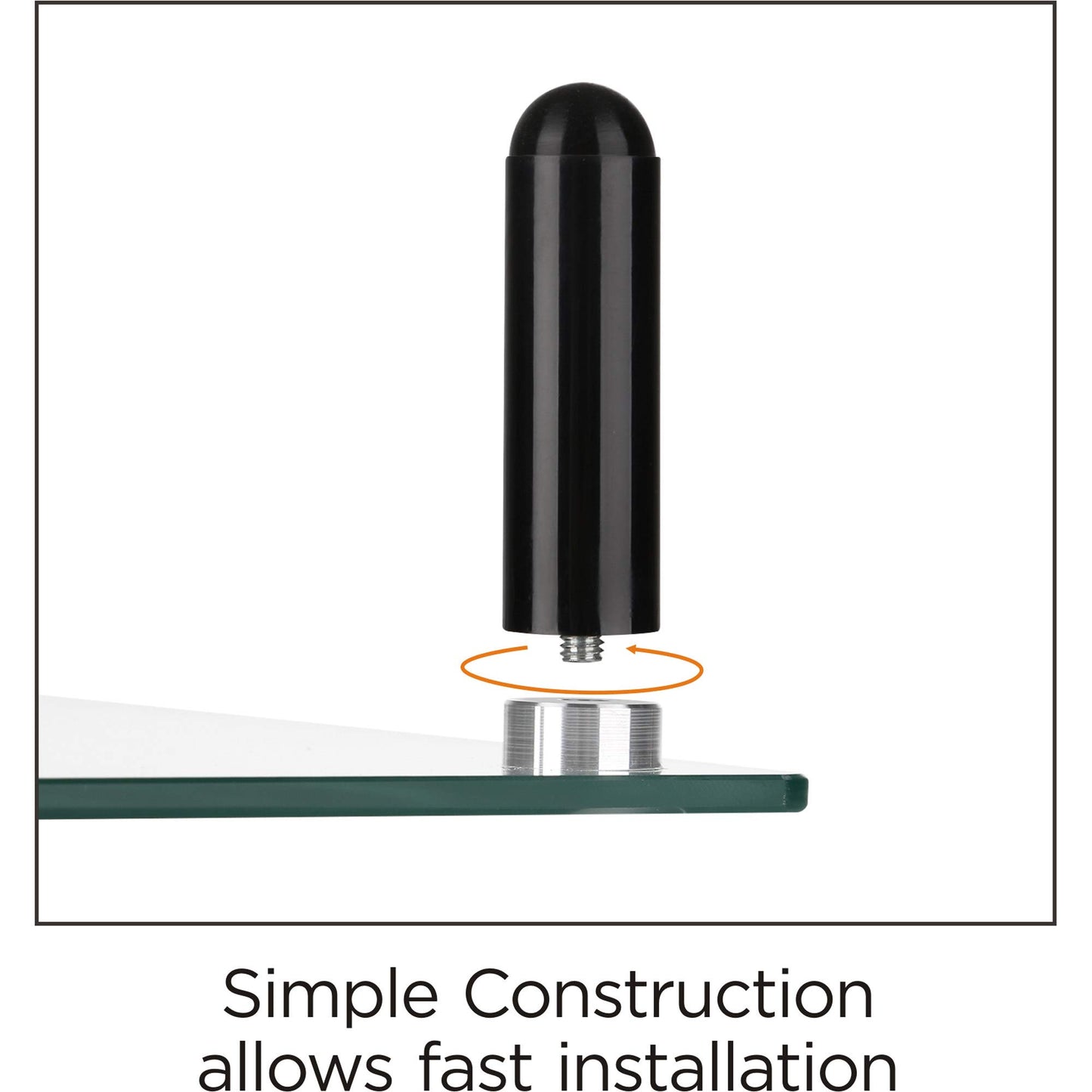 Lorell 4-Leg Single Shelf Glass Monitor Stand