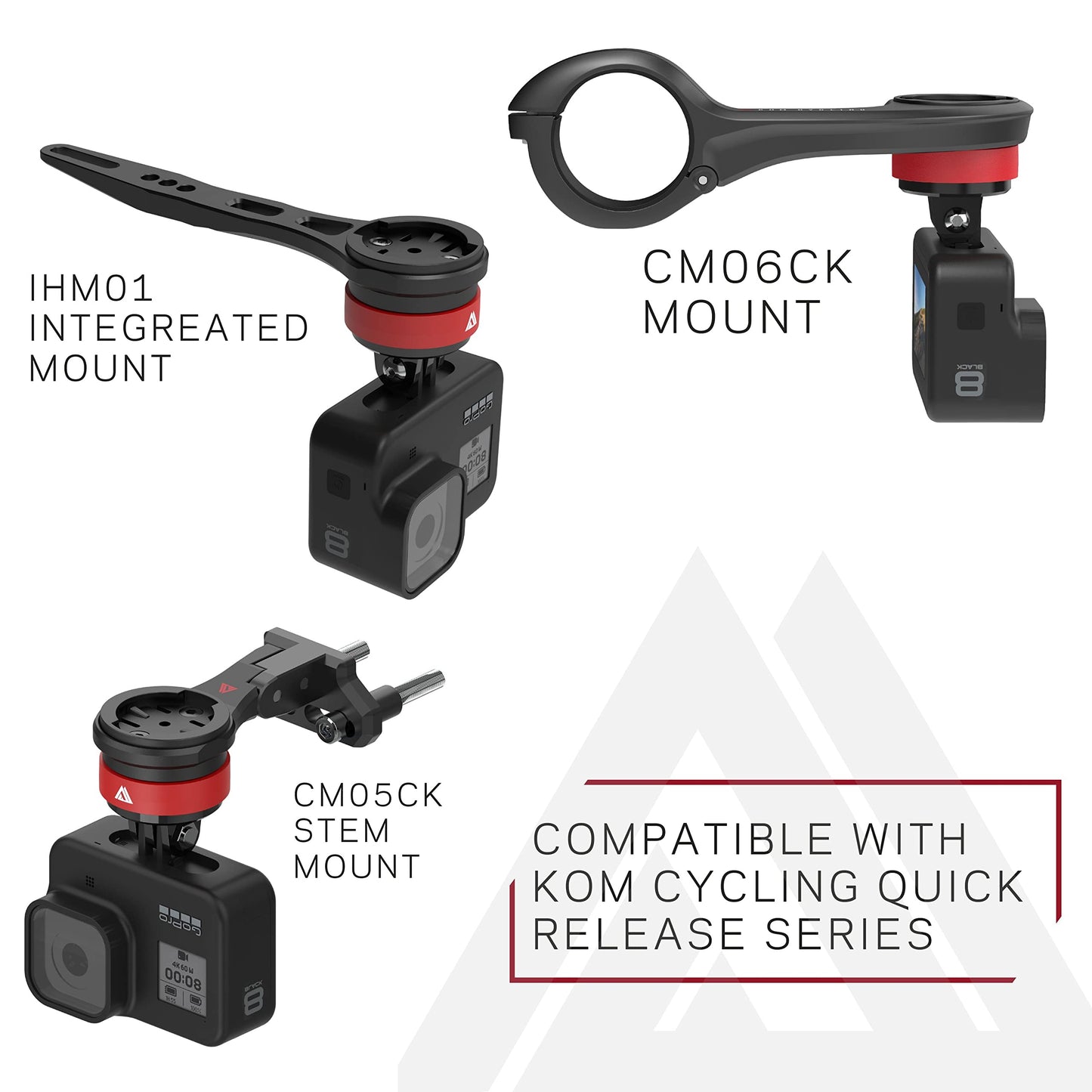 TG03 Adapter for KOM Cycling Quick Release Series CM06 Mount, Stem Mount, Integrated Mount (Red TG03 Adapter)