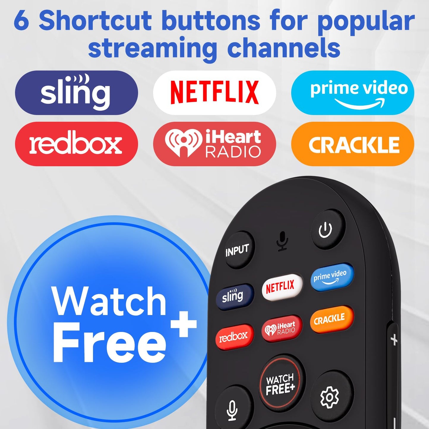 XRT270 for Vizio Smart TV Remote: Universal Voice Remote Control (50ft, 2X Faster) for Seniors, Kids & Family, No-Line-of-Sight, for Vizio FHD 4K