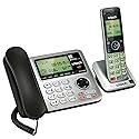 VTech CS6649 DECT 6.0 Expandable Corded/Cordless Phone with Answering System and Caller ID/Call Waiting, Silver/Black with 1 Handset