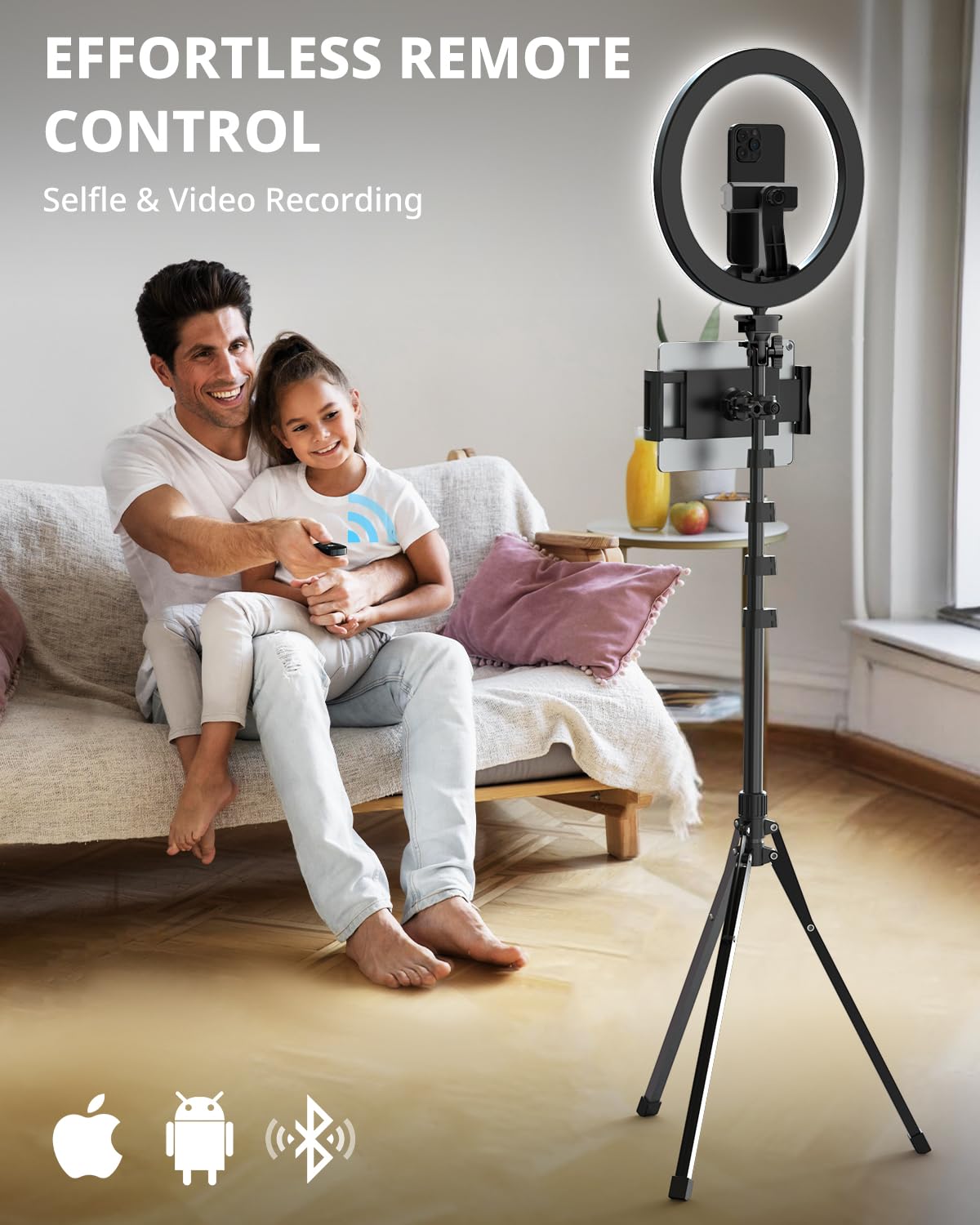 UBeesize 12" Ring Light with 74" Extendable Tripod Stand & iPad, Phone Holder, LED Circle Light with Phone,Tablet Holder for Video Recording