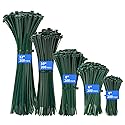Armpow Garden Green Cable Zip Ties Heavy Duty Assorted Sizes, 1000 PCS Self-Locking 4+6+8+10+12 Inch 50LBS Nylon Cable Ties, Perfect for Home, Office