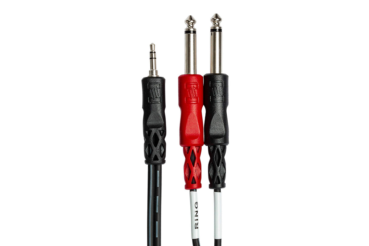 Hosa CMP-159 3.5 mm TRS to Dual 1/4" TS Stereo Breakout Cable, 9 Feet (5-Pack)
