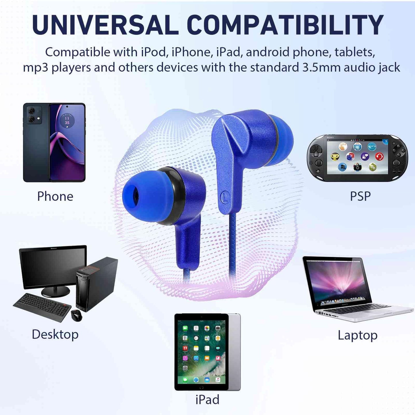 UrbanX R2 Wired in-Ear Headphones with Mic for Motorola Moto G Stylus (2021) with Tangle-Free Cord, Noise Isolating Earphones, Deep Bass, in-Ear Bud…