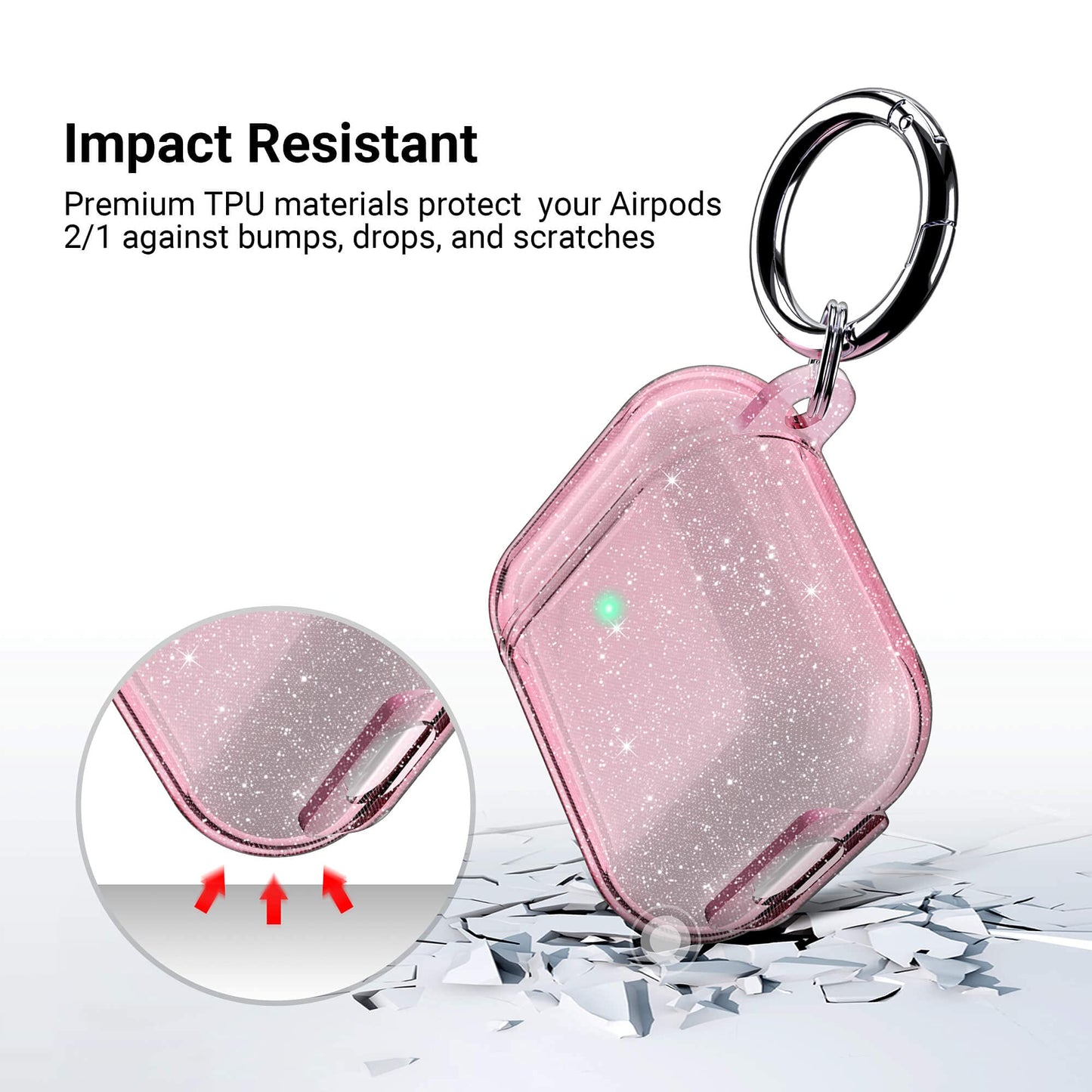 ULAK Compatible with AirPods Case Cover, Clear AirPods 2nd Generation Protective Cover Soft TPU Transparent Shockproof Case Accessories with Keychain