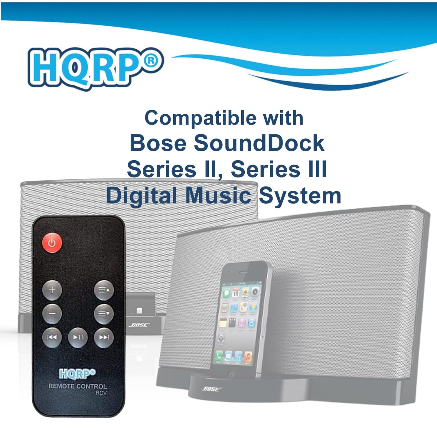 HQRP Remote Control for Bose SoundDock Portable, SoundDock Series II (2), Series III (3) Digital Music System Speaker Dock Controller