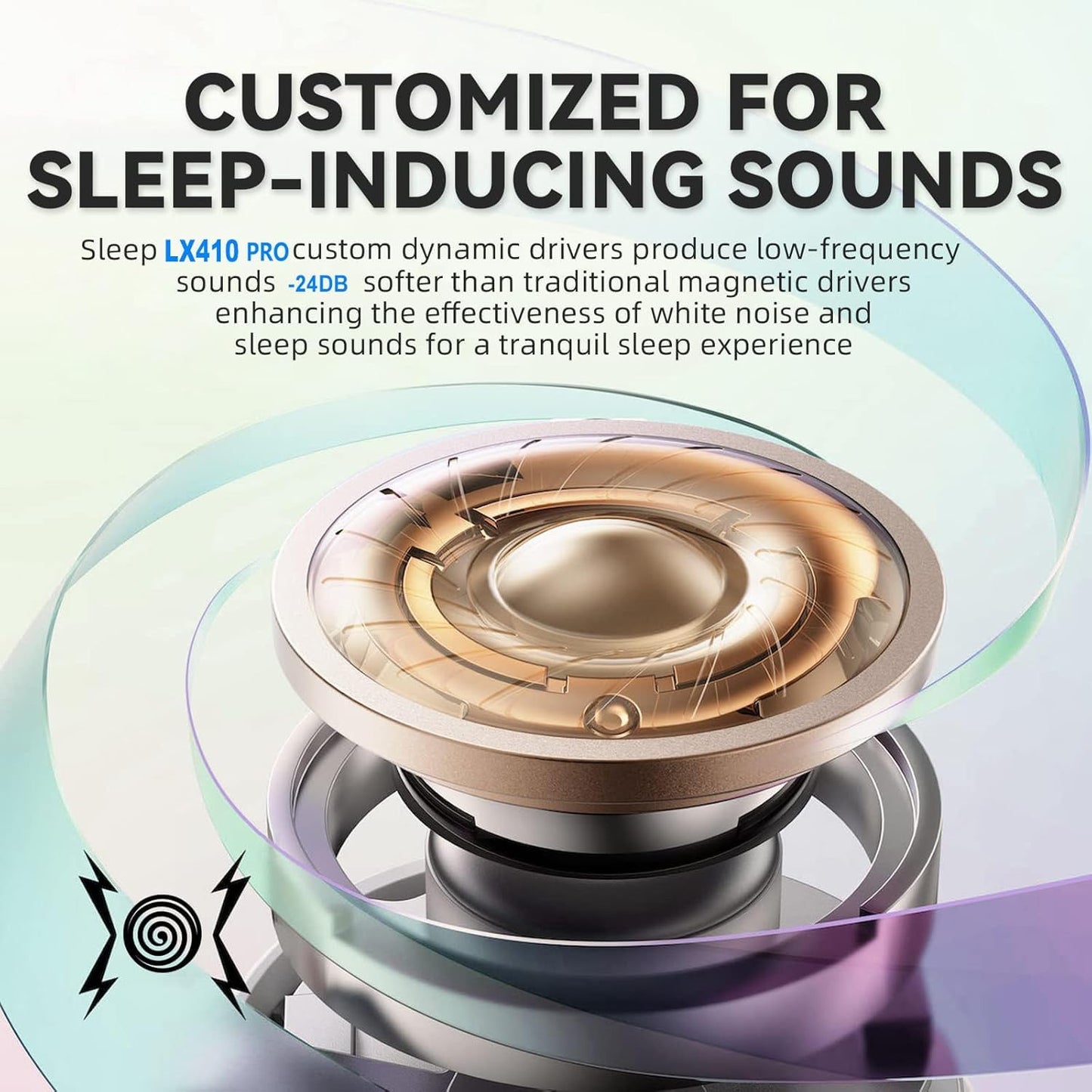 Houlyn Sleep Earbuds for Side Sleepers, Wireless Noise Cancelling Sleep Headphones with Sleep Mode, LED Power Display, Comfort Fit for Sleeping