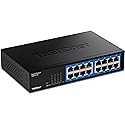 TRENDnet 16-Port Gigabit Desktop Switch, TEG-S17D, 16 x Gigabit RJ-45 Ports, 32Gbps Switching Capacity, Ethernet Splitter, NDAA & TAA Compliant