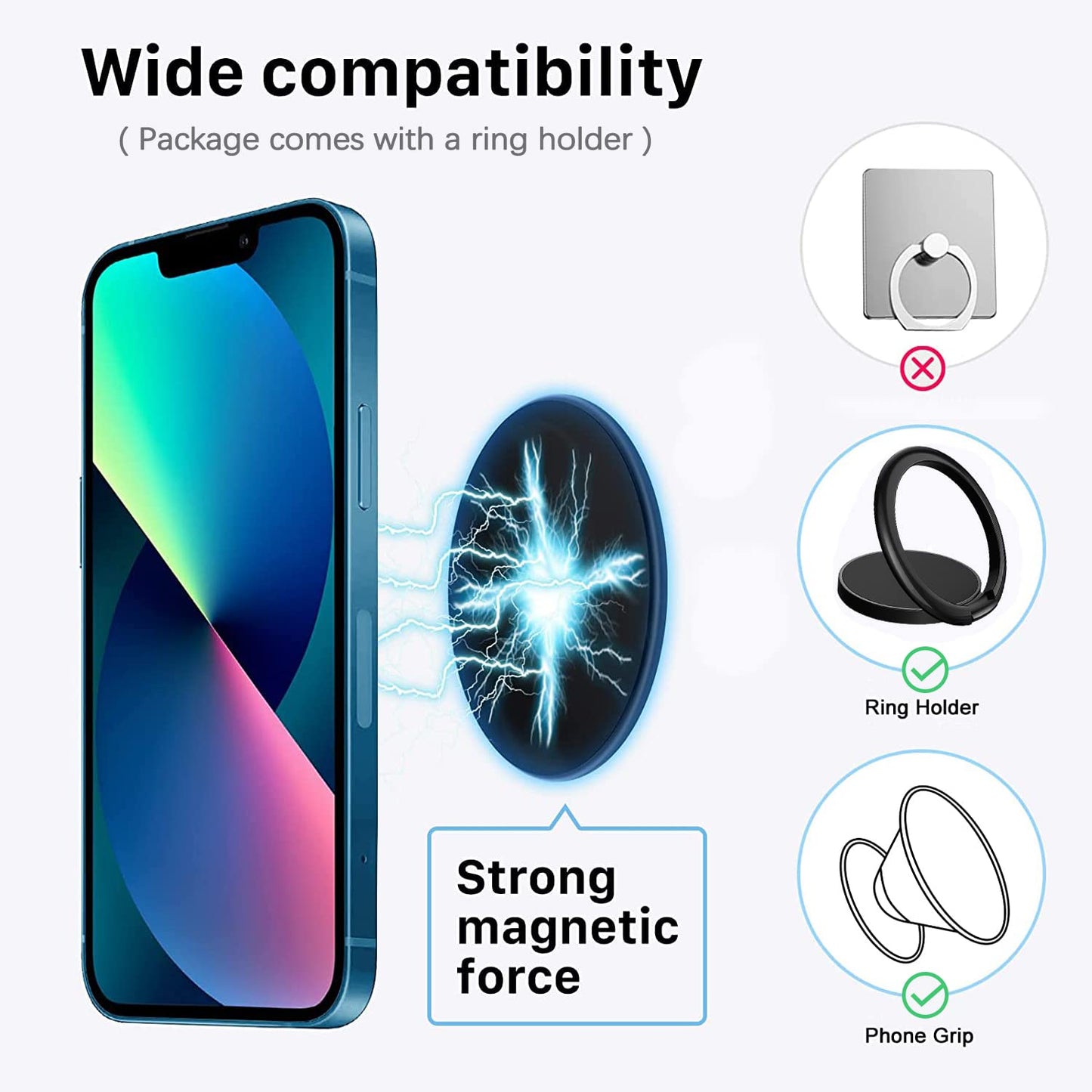 Lendouble Magnetic Disk Base for Magsafe Accessories, Removable Magnet Plate Compatible with iPhone 16/15/14/13/12 Pro Max Mini & Mag Case, Non