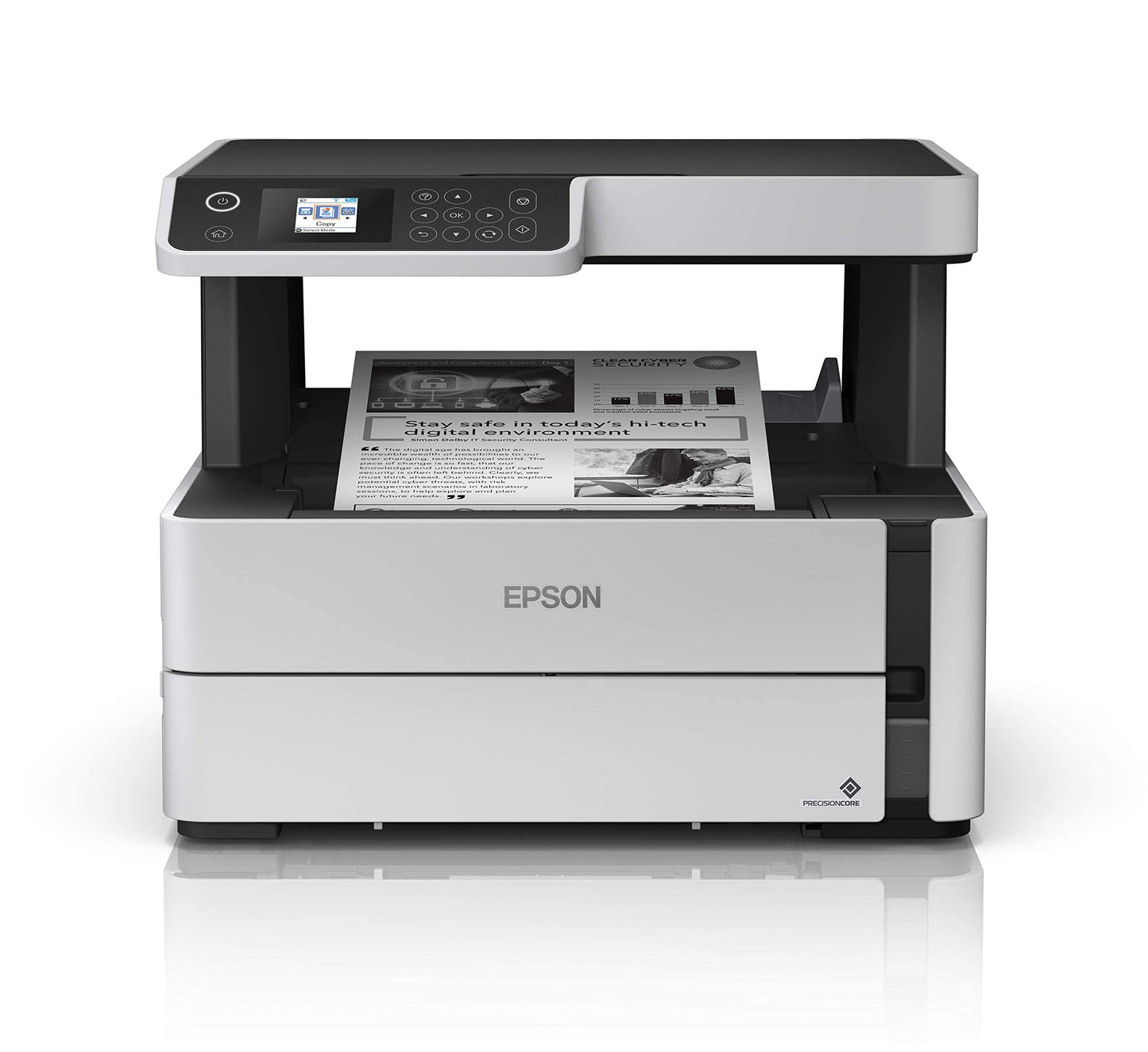 Epson EcoTank ET-M2170 Wireless Monochrome All-in-One Supertank Printer with Ethernet PLUS 2 Years of Unlimited Ink*,White