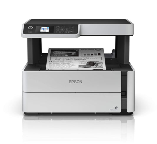 Epson EcoTank ET-M2170 Wireless Monochrome All-in-One Supertank Printer with Ethernet PLUS 2 Years of Unlimited Ink*,White