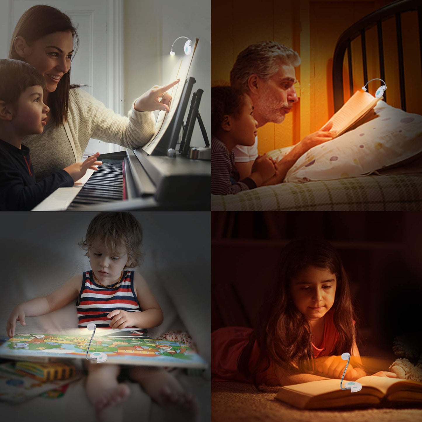 LUXSWAY Rechargeable Reading Book Light for Kids,LED Reading Lights for Books in Bed,Amber Book Lights with Magnetic, Flexible Gooseneck,Cute Bookmark